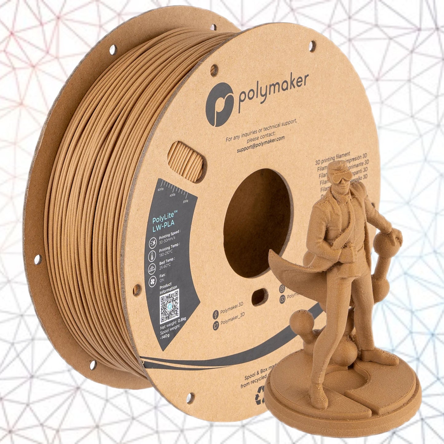 Polymaker 3D filament PolyLite LW-PLA