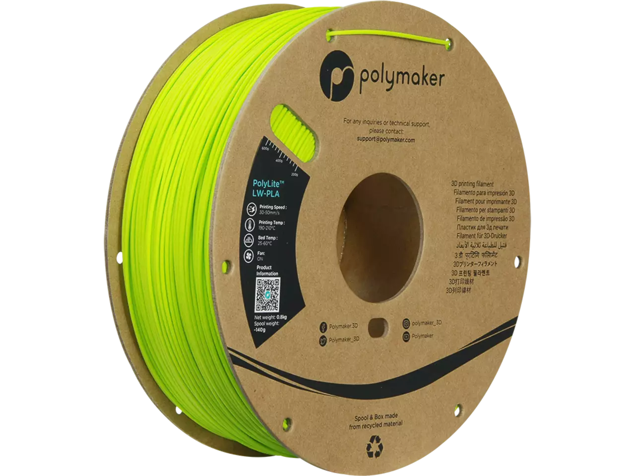 Polymaker 3D filament PolyLite LW-PLA