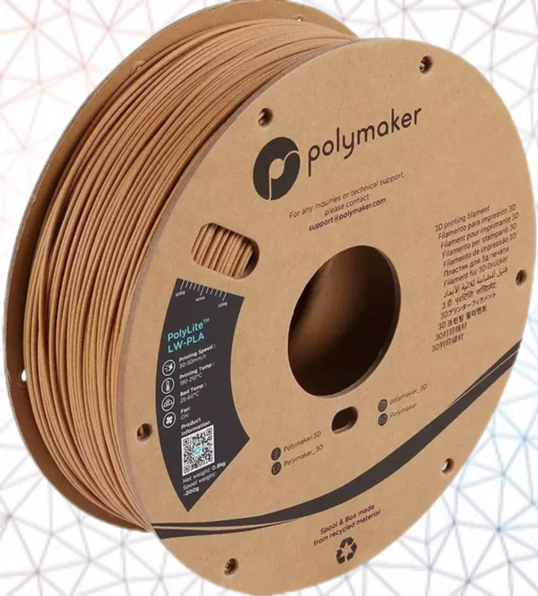 Polymaker 3D filament PolyLite LW-PLA