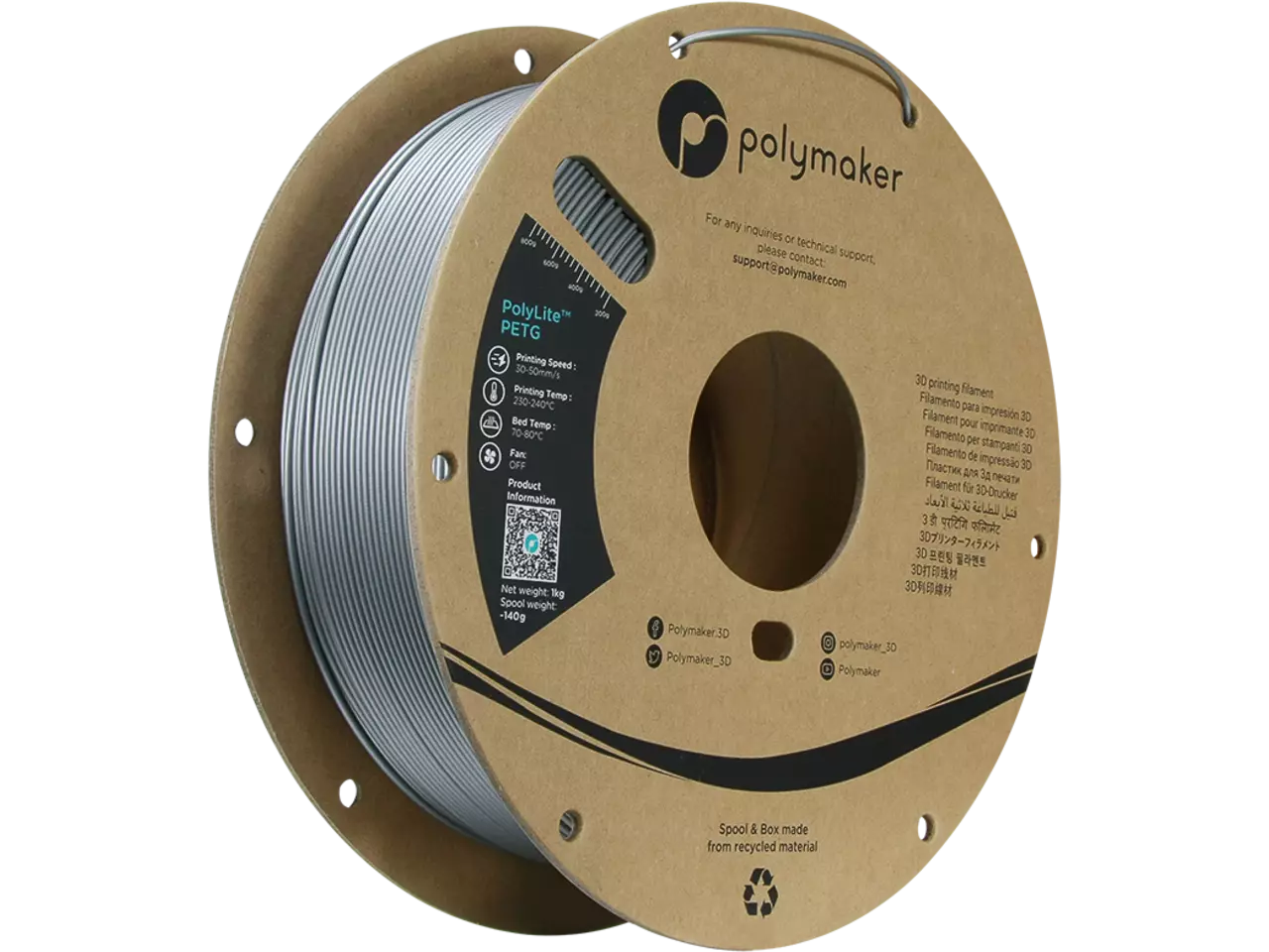 Polymaker Polylite PETG 3D Filament 1,75mm 1kg