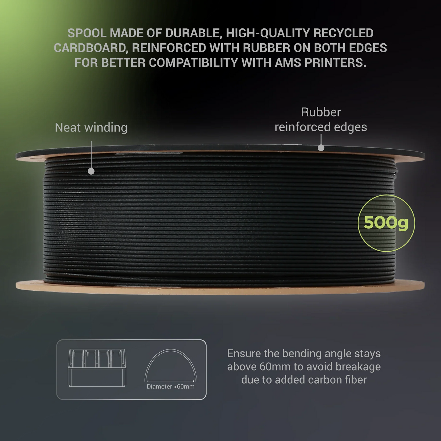 Polymaker Fiberon ASA-CF08 1.75 mm, 500gr