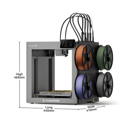 Flashforge Creator 5 - 3D Printer met 4 Toolheads - Multicolor & Multi-Material - 600mm/s
