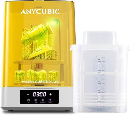 Anycubic Wash & Cure 3 Plus – 2-in-1 Resin Was- en Uithardingsstation – Extra Groot Formaat – Automatische Reiniging & 360° Curing – Voor Resin 3D Prints – Veilig & Stil – Tijd- en Werkbesparend