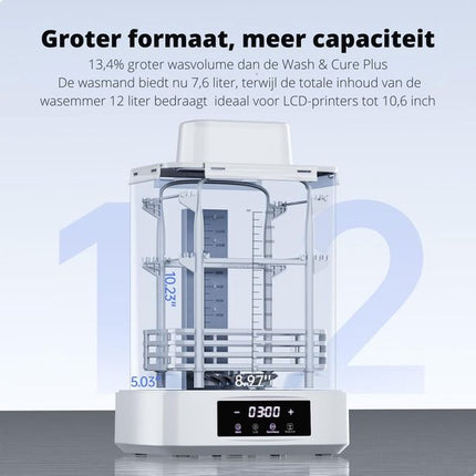 Anycubic Wash & Cure 3 Plus – 2-in-1 Resin Was- en Uithardingsstation – Extra Groot Formaat – Automatische Reiniging & 360° Curing – Voor Resin 3D Prints – Veilig & Stil – Tijd- en Werkbesparend