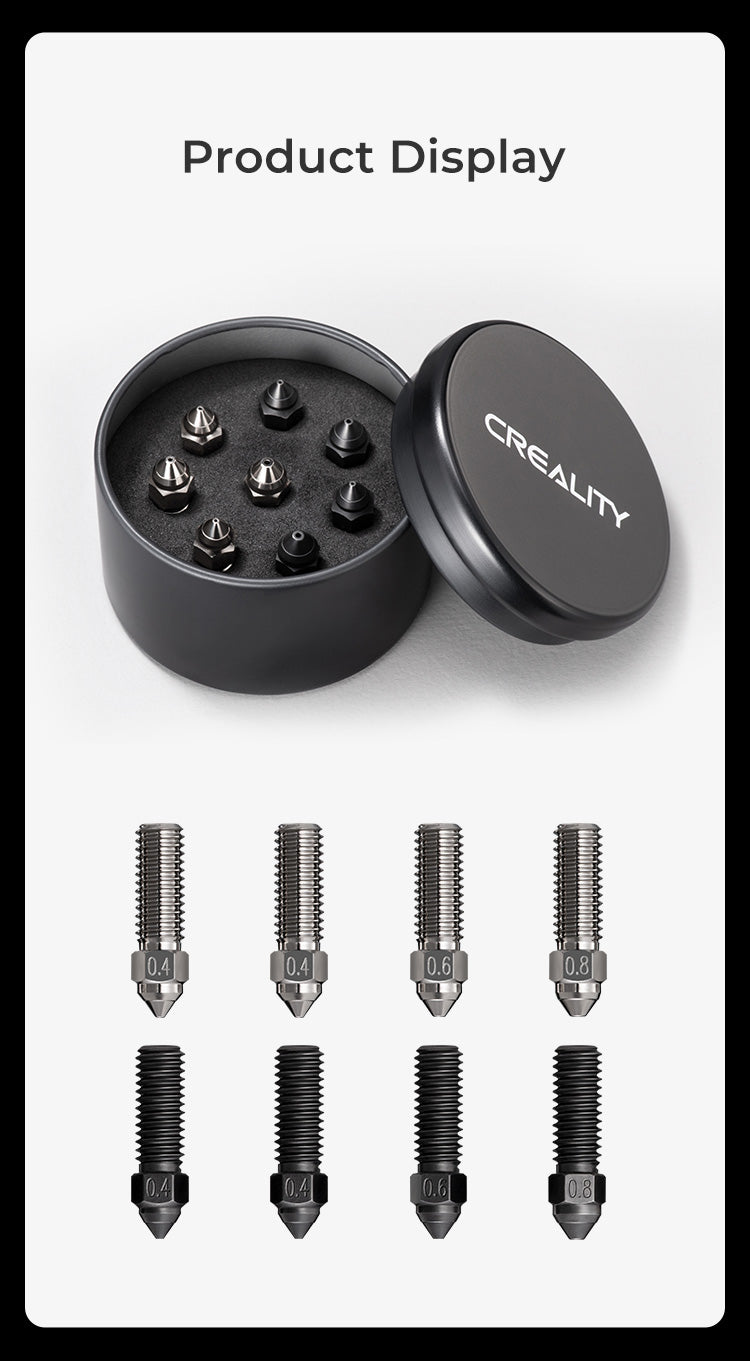 Creality Ender 3 V3 KE High Flow Nozzle Set - 0.4mm / 0.6mm / 0.8mm