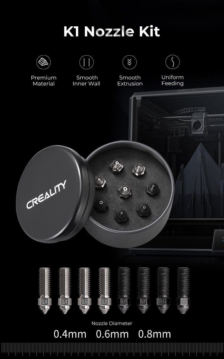 Creality Ender 3 V3 KE High Flow Nozzle Set - 0.4mm / 0.6mm / 0.8mm