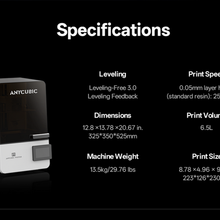 Anycubic Photon P1 – 14K Resin 3D Printer met LighTurbo 4.0, 10.1" MSLA-scherm, 223x126x230mm