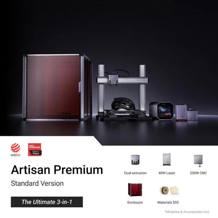 Snapmaker Artisan 3-in-1 Premium 3D Printer - 40W Laser Graveerder Cutter