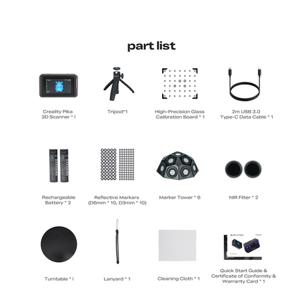 Creality Pika 3D Scanner – Dual-Light Laser & NIR, 0,03mm Precisie