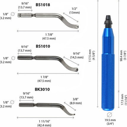 Afbraam/ Deburring Tool Set