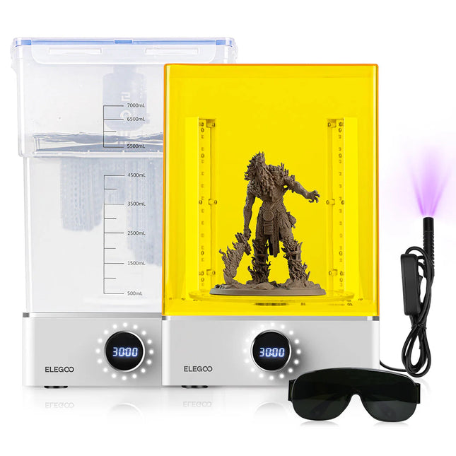 Elegoo Mercury XS Wash & Cure Bundle – Was- en Uithardstation voor Resin 3D Printers, 7000ml, met Handlamp