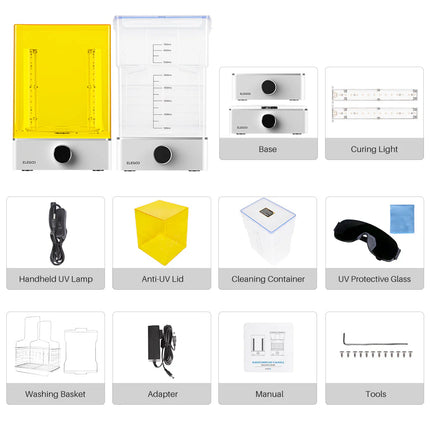 Elegoo Mercury XS Wash & Cure Bundle – Was- en Uithardstation voor Resin 3D Printers, 7000ml, met Handlamp