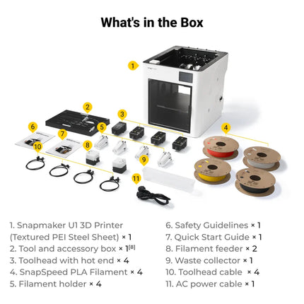 Snapmaker U1 3D Printer | 4-Kleuren Tool-Changer, Klipper, 270x270x270mm