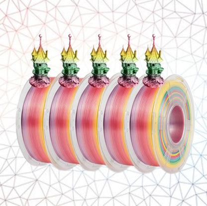JAYO Filament 3D SOIE PLA+ Arc-en-ciel