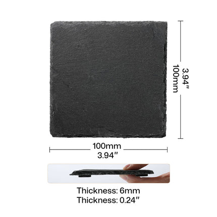 LaserPecker Stone Slate Coasters Square Black(6 pcs)