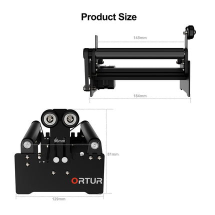 Ortur YRR2.0 Rotatiemodule – 360° Cilinder Graveren met Lasergraveermachine