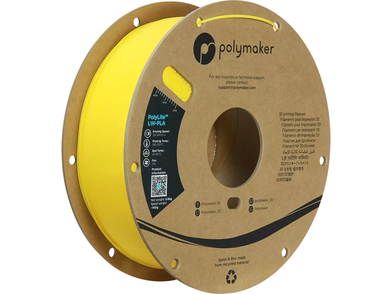 Polymaker 3D filament PolyLite LW-PLA