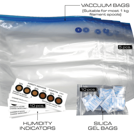 PrimaCreator Filament Storage Bags (5-pack) – Vochtbestendige Vacuümzakken voor Filament Opslag