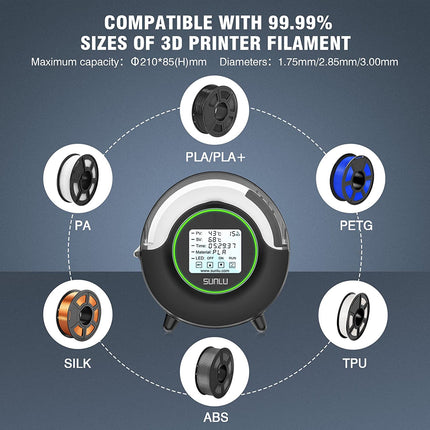 SUNLU FilaDryer S2 Filament Droogkast - Automatische 3D Print Filament Droger