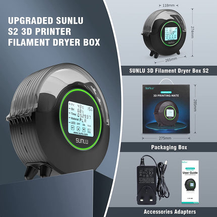 SUNLU FilaDryer S2 Filament Droogkast - Automatische 3D Print Filament Droger