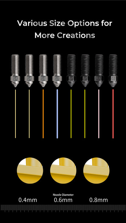 Creality Ender 3 V3 KE High Flow Nozzle Set - 0.4mm / 0.6mm / 0.8mm