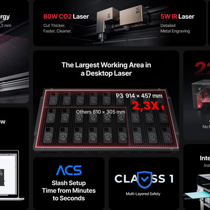 xTool P3 80W CO2 Lasercutter en Graveermachine