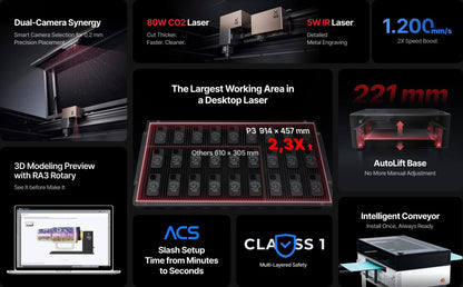 xTool P3 80W CO2 Lasercutter en Graveermachine